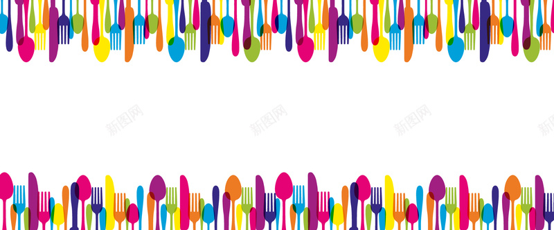 创意餐具边框背景eps设计背景_新图网 https://ixintu.com 餐具 彩色 创意 厨房 饭店 海报banner 卡通 童趣 手绘