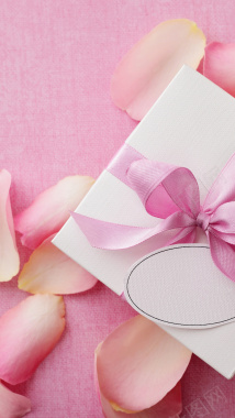 粉色礼盒情人节玫瑰花背景背景