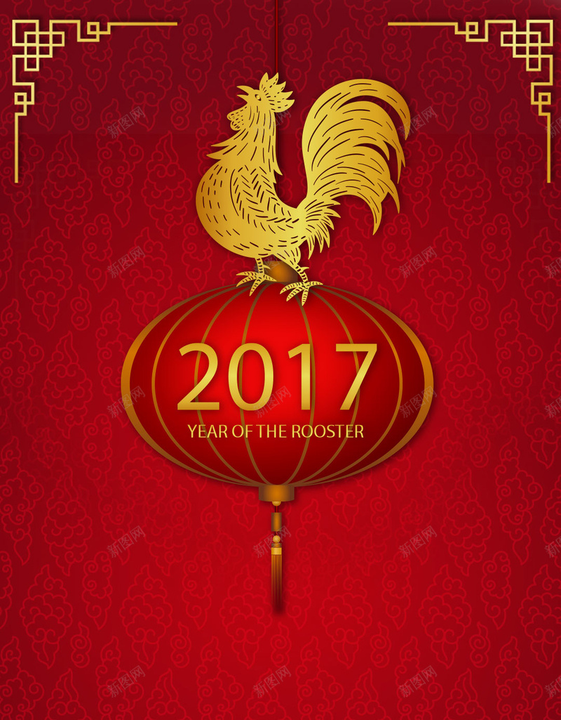 2017鸡年新春红色背景H5背景素材jpg设计背景_新图网 https://ixintu.com 2017 鸡年 新春 中国风 红色背景 中国风素材 新春素材 边框 古典边框 H5背景素材