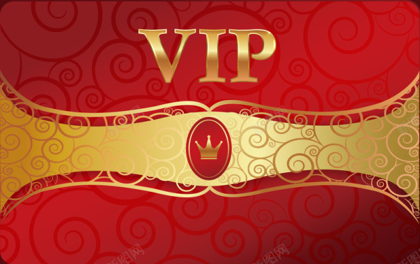 红色云纹VIP金卡卡片背景素材背景