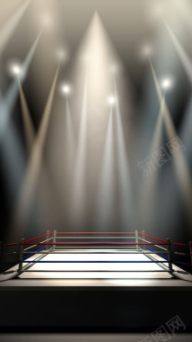 灯光下的拳击台画面背景图背景