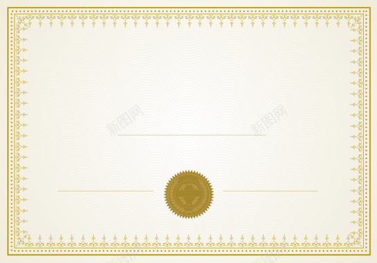 简约淡色花纹荣誉证书模板背景素材背景