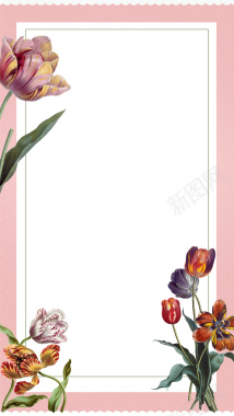粉色花卉妇女节促销H5背景素材背景
