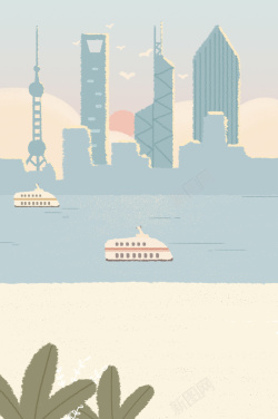 上海东方明珠塔上海印象上海旅游创意海报高清图片