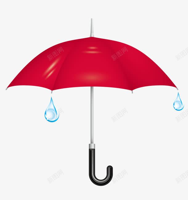 红色的雨伞png免抠素材_新图网 https://ixintu.com 雨伞 水滴 下雨 工具 矢量素材 红色的伞 下雨效果