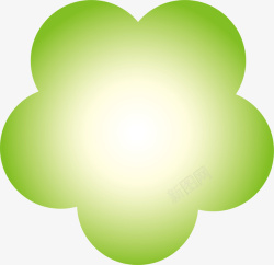 绿色的花壶绿色渐变花朵高清图片