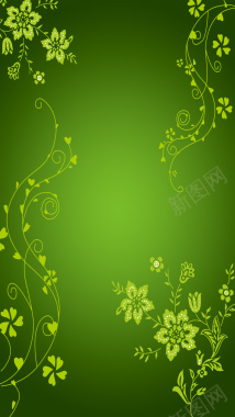 绿色花纹背景源文件素材背景