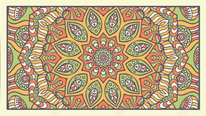 花纹装饰复古民族风卡片背景素材背景