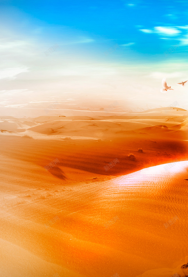 橙色沙漠大气H5背景jpg设计背景_新图网 https://ixintu.com 大气 橙色 沙漠 蓝天 鸽子 H5背景 H5 h5