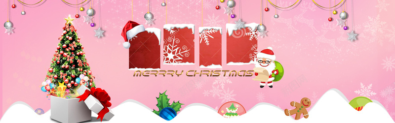 圣诞节浪漫粉色海报背景psd设计背景_新图网 https://ixintu.com 圣诞老人 圣诞帽 圣诞树 圣诞节 礼物 圣诞装饰 雪地