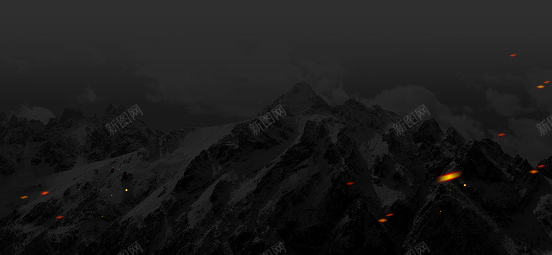 黑色大气山峰淘宝海报背景背景