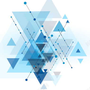 蓝色抽象三角几何背景背景