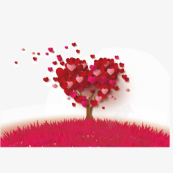 心形折纸免抠浪漫的爱情树高清图片