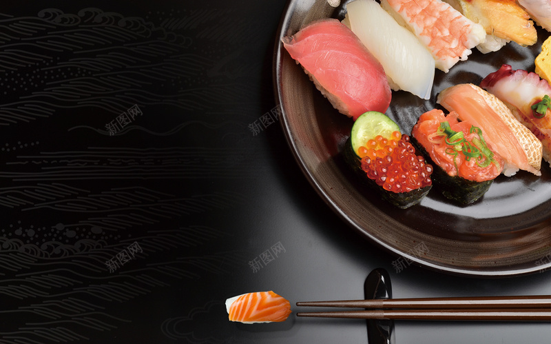 美食日本料理寿司创意简约商业海报设计jpg设计背景_新图网 https://ixintu.com 创意 料理 日本 简约 美食 寿司 商业 海报 设计 黑色 大气 食物 背景 素材
