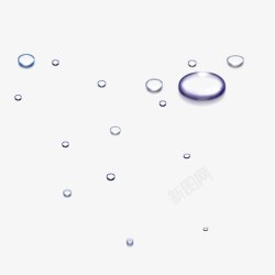 蓝紫色水滴效果水滴高清图片