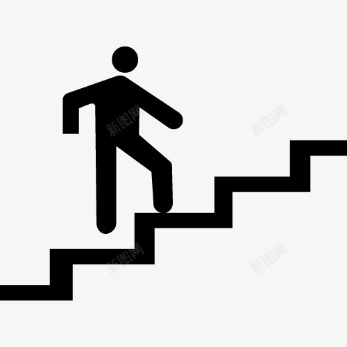 卡通人物走楼梯ai_新图网 https://ixintu.com 上楼梯 抬腿 走 走楼梯 走路 迈步 迈步上楼梯
