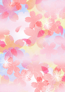 粉色樱花日式花瓶浪漫日系樱花背景素材高清图片