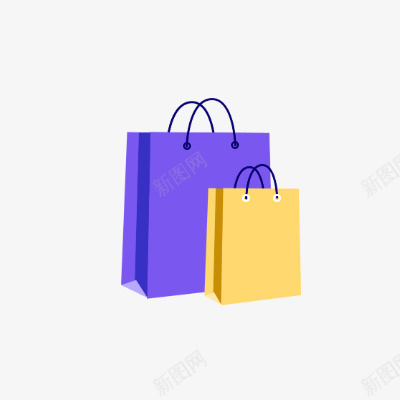 两个物品购物袋png免抠素材_新图网 https://ixintu.com 购买 容纳 物品 提着