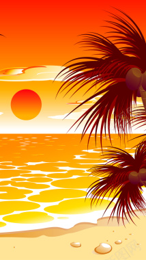 海岛椰子树背景背景