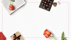 情人节卡片免抠情人节巧克力礼物浪漫玫瑰花卡片祝福背景高清图片