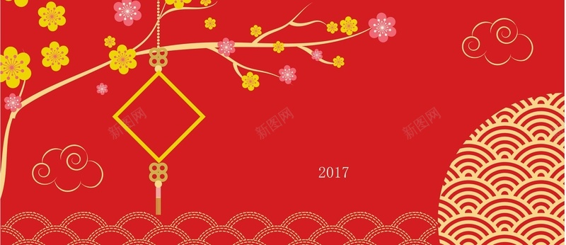 中国风红色中国结喜庆拜年背景背景