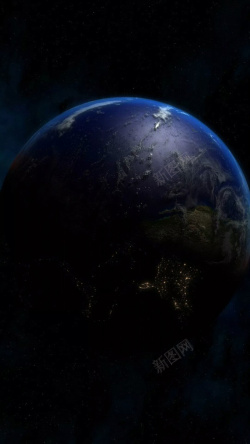 深蓝色地球深蓝色太空视线地球H5背景元素高清图片