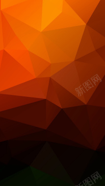 橙色立体几何H5背景背景