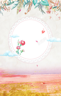 康乃馨花纹母亲节促销海报背景高清图片