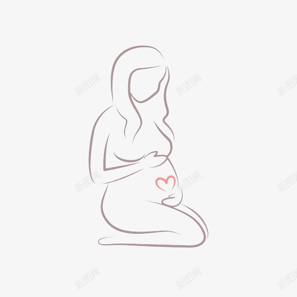 孕妇爱心胎儿png免抠素材_新图网 https://ixintu.com 孕妇 爱心 胎儿 心跳 母亲