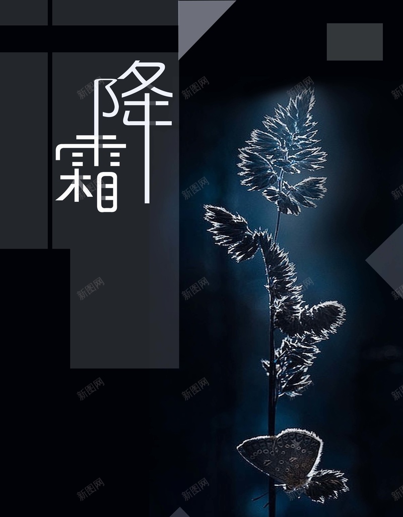 简约创意霜降节气海报背景jpg设计背景_新图网 https://ixintu.com 二十四节气 创意字体 现代简约 唯美 简洁 霜降 小清新 几何 传统农历节日 海报设计 微信问候