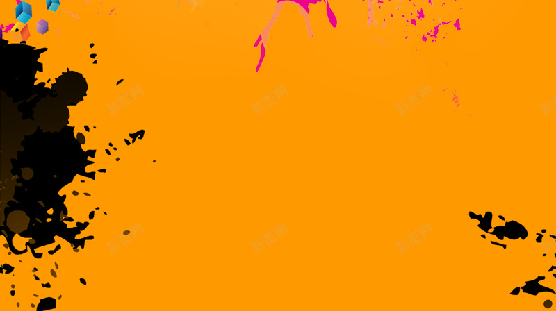 彩色泼墨海报背景psd设计背景_新图网 https://ixintu.com 彩色 泼墨 橙色 立体 几何 激情橙色 扁平 渐变