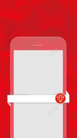 几何线框模型插画红色几何炫光扁平化手机线框模型H5背景高清图片