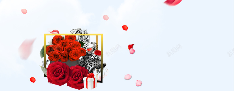 玫瑰花情人节淘宝海报背景背景