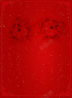 喜庆红色玫瑰底纹背景海报背景