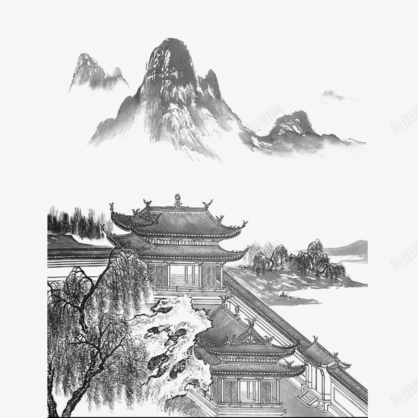 清明节水墨风山水画psd免抠素材_新图网 https://ixintu.com 清明节水墨风山水画 水墨风 山水 水墨山水画 清明节海报 清明节日 清明节踏青 150DPI