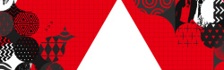 五线条红色不规则抽象电商banner高清图片