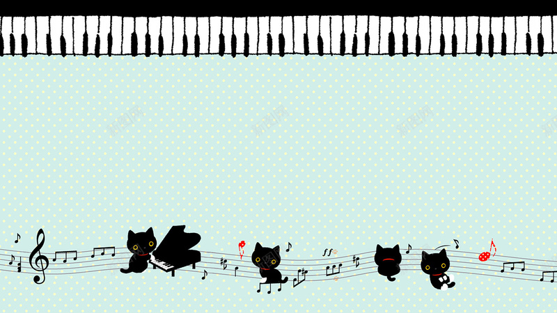 弹钢琴的小猫海报jpg设计背景_新图网 https://ixintu.com 猫咪 卡通 童趣 手绘