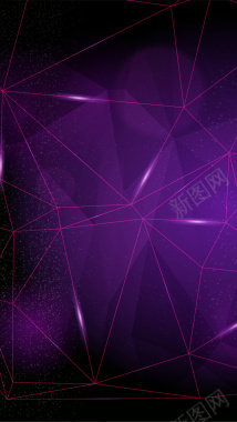 紫色霓虹灯星空线条科技感H5背景背景