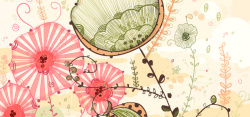 莲耦手绘抽象花卉背景高清图片