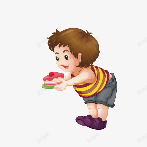 可爱小男孩吃东西eps免抠素材_新图网 https://ixintu.com 吃东西 蛋糕 人物 卡通 男性 简约 小清新 装饰 图案 彩色