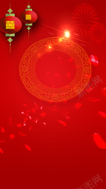 喜庆中国红H5背景素材背景