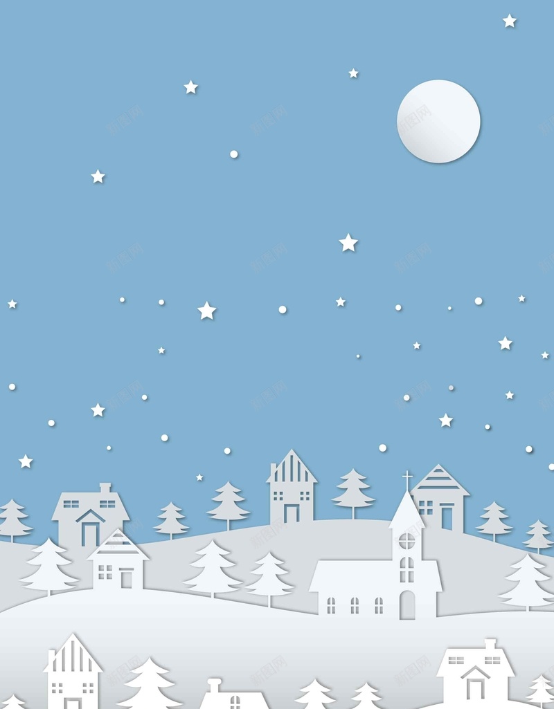 白色立体圣诞节可爱剪纸jpg设计背景_新图网 https://ixintu.com 立体圣诞 立体房子 唯美 圣诞 浪漫 设计 设计元素 白色 蓝色