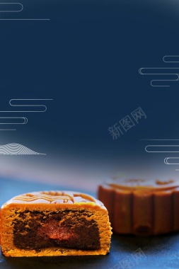 月饼促销海报背景素材背景