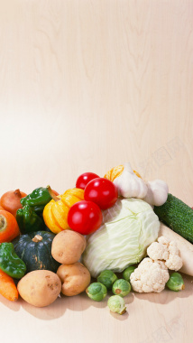素食主义蔬菜黄色背景H5背景素材背景