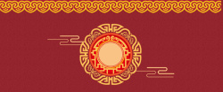 金色圆环PNG中国风祥云图案电商海报背景高清图片