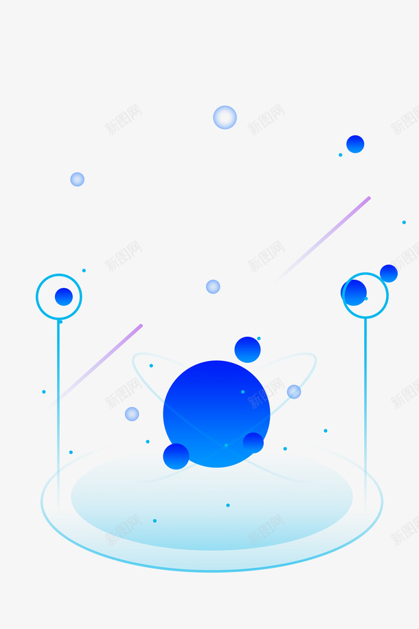 科技风蓝色圆圈png免抠素材_新图网 https://ixintu.com 科技风 圆圈 元素 蓝色