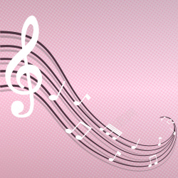 粉色五线谱抽象五线谱音符粉色质感音乐节背景素材高清图片