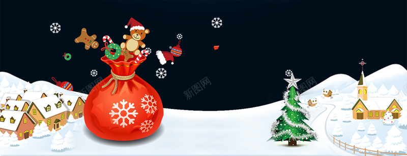 圣诞节卡通福袋手绘黑色bannerpsd设计背景_新图网 https://ixintu.com 圣诞快乐 圣诞海报 圣诞狂欢 圣诞老人 圣诞节 圣诞树 新年 圣诞元素 双蛋狂欢 元旦 元旦快乐 圣