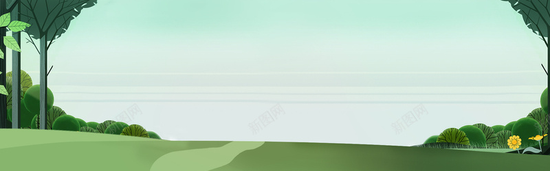 手绘卡通田野绿树草地psd设计背景_新图网 https://ixintu.com 海报banner 卡通 童趣 绿树 草地 手绘卡通田野 手绘