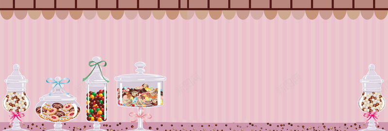 零食糖果卡通手绘粉色扁平背景背景